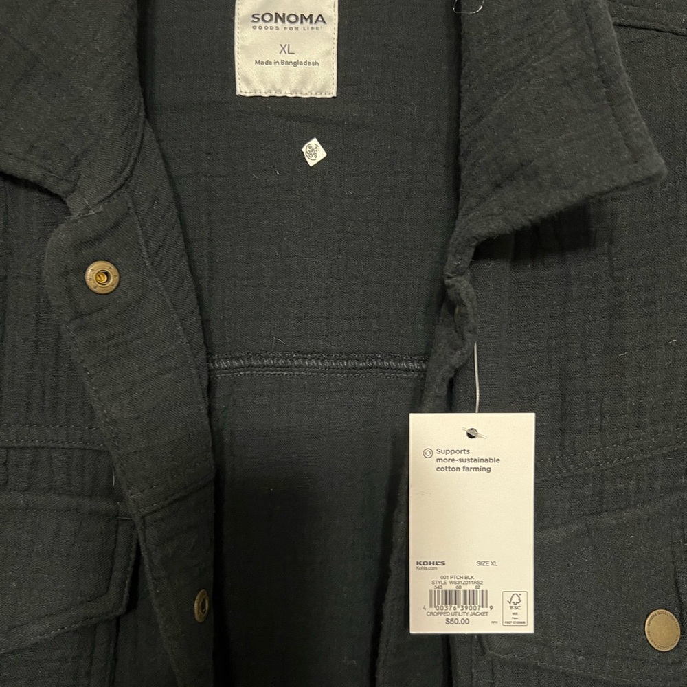 NWT Sonoma Lightweight Cropped Utility Jacket - Picture 2 of 3